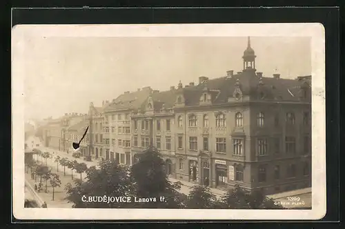 AK Budweis / Ceske Budejovice, Lanova tr., Blick in den Ort
