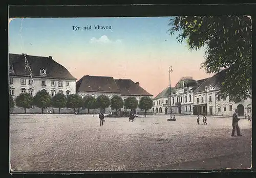 AK Týn nad Vltavou, Ansicht vom Marktplatz