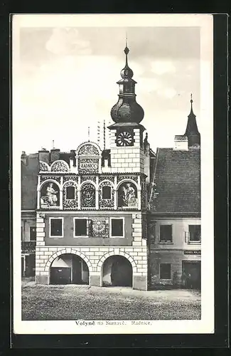 AK Volyne na Sumave, Bemalte Fassade am Rathaus