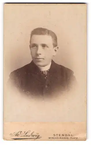 Fotografie Ad. Ludwig, Stendal, Portrait junger Herr in zeitgenössischer Kleidung