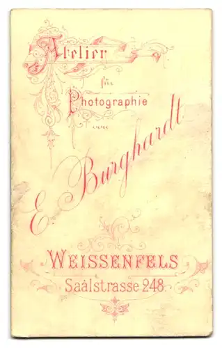 Fotografie E. Burghardt, Weissenfels, Portrait niedliches Kleinkind im hübschen Kleid