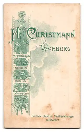 Fotografie H. Christmann, Warburg, Portrait niedliches Kleinkind im weissen Kleid