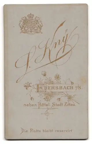 Fotografie L. Kny, Ebersbach i / S., Portrait bürgerliches Paar in hübscher Kleidung