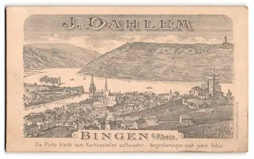 Fotografie J. Dahlem, Bingen / Rhein, Ansicht Bingen / Rhein, Gesamtansicht