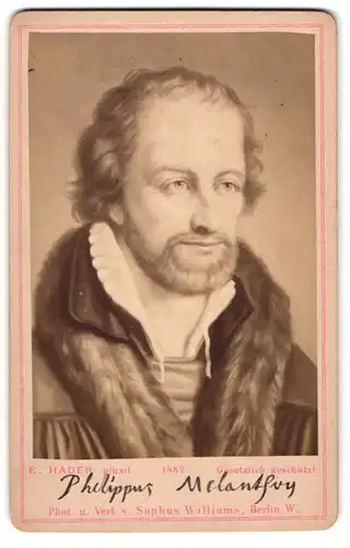 Fotografie Portrait Theologe Philipp Melanchthon in Robe mit Pelzkragen