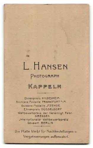 Fotografie L. Hansen, Kappeln, Portrait junge Dame im modischen Kleid