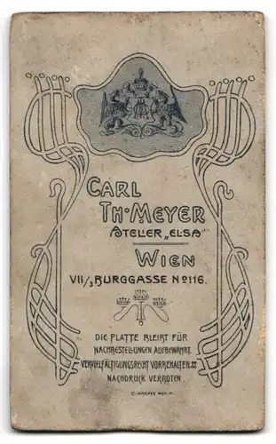 Fotografie Carl Th. Meyer, Wien, Portrait niedliches Kleinkind im weissen Kleid mit nackigen Füssen