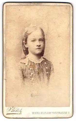 Fotografie Dr. Székely, Wien, Portrait Mädchen mit zusammengebundenem Haar