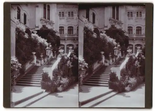 Stereo-Fotografie Fotograf unbekannt, Ansicht Triest, Schloss Miramare