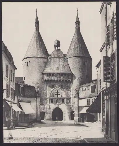 Riesen-AK Nancy, Porte de la Craffe, Vorplatz mit Ladengeschäften