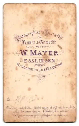 Fotografie W. Mayer, Esslingen, Brustportrait junge Dame mit Flechtfrisur und Amulett