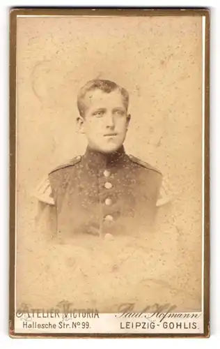 Fotografie Paul Hofmann, Leipzig-Gohlis, Portrait Soldat in Uniform