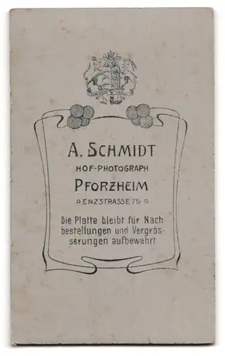 Fotografie A. Schmidt, Pforzheim, Portrait bürgerlicher Herr mit Brille und Schnauzbart