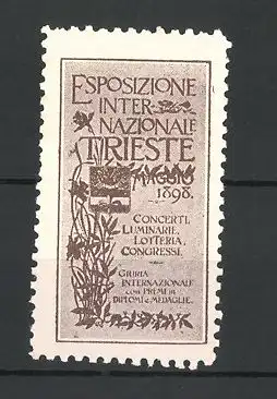 Reklamemarke Trieste, Esposizione Internationale 1898, Blumenensemble