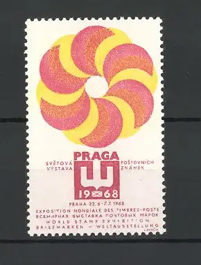 Reklamemarke Praga, Exposition Mondiale des Timbres-Postes 1968, Messelogo