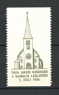 Reklamemarke Tapa Jakobi Kogoduse il Vaimulik Laulupäev 1934, Kirche