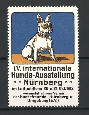 Reklamemarke Nürnberg, IV. Internationale Hunde-Ausstellung 1912, Hund