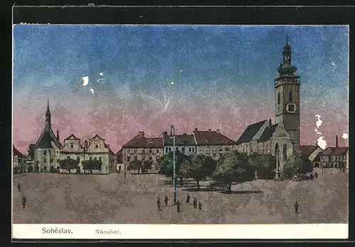 AK Sobeslav, Kirche am Hauptplatz