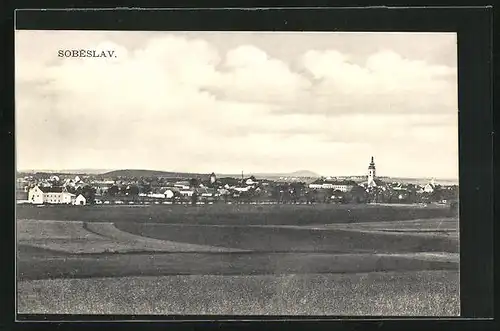 AK Sobeslav, Totalansicht der Ortschaft