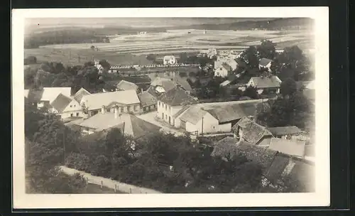 Foto-AK Oparany / Woporschan, Panorama aus der Vogelschau