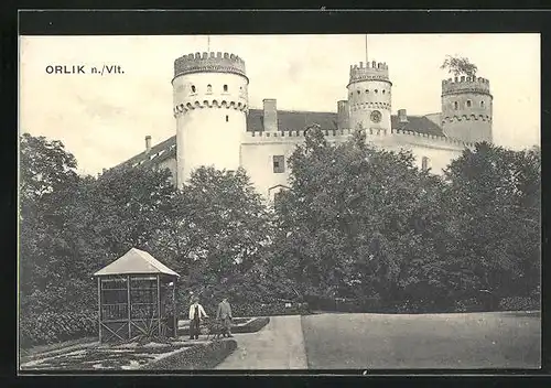 AK Orlik n. Vlt., Ansicht vom Schloss