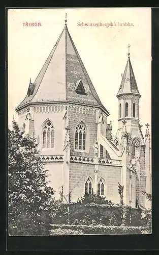 AK Trebon, Schwarzenbergská hrobka, Schwarzenberg Kirche