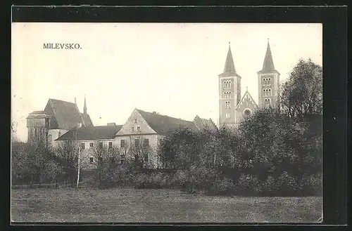 AK Milevsko, Blick auf die Kirche