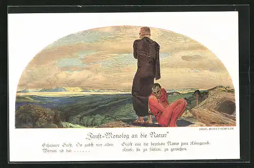 Künstler-AK sign. Prof. H. Schulze: Faust Monolog an die Natur