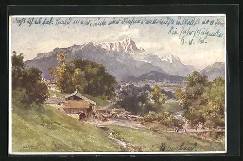 Künstler-AK Edward Theodore Compton: Schönau, Untersberg