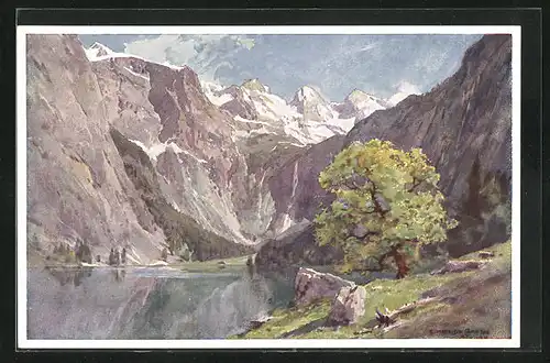 Künstler-AK Edward Harrison Compton: Obersee mit Bergen