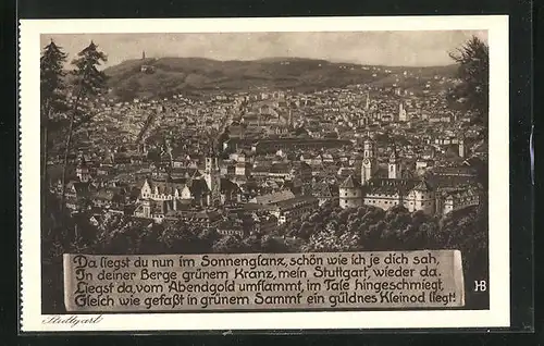 Künstler-AK Hans Boettcher: Stuttgart, Panorama