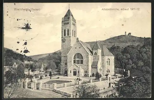 AK Weinheim / Baden, Altstadtkirche, erbaut 1911-1912