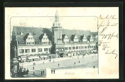 AK Leipzig, Blick zum Rathaus