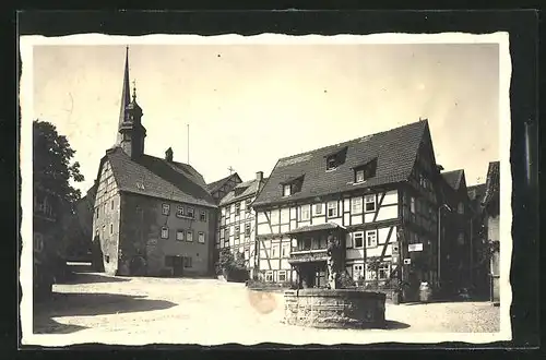 Foto-AK Schlitz, Partie am Marktplatz