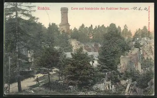 AK Rochlitz, Turm und Steinbrüche des Rochlitzer Berges