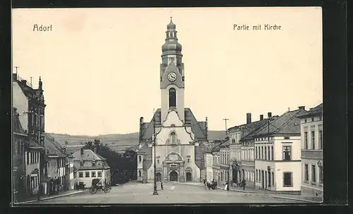 AK Adorf, Partie mit Kirche