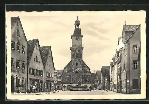 AK Hersbruck, Hindenburgplatz mit Rathausturm
