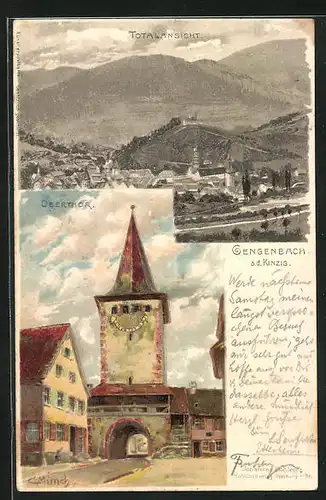 Künstler-AK Carl Münch: Gengenbach a. d. Kinzig, Totalansicht, Obertor