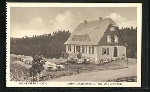 AK Muldenberg / Vogtl., Gasthof Muldentalsperre von Otto Wunderlich