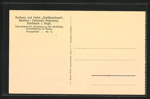 AK Schöneck i. Vogtl., Kurhaus und Hotel Schützenhaus
