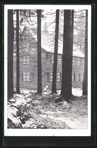 AK Oderbrück i. H., Harzheim der Gaussschule im Winter