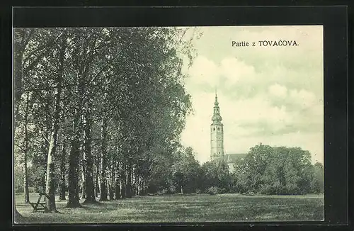AK Tovacov, Feldpartie mit Blick zur Kirche
