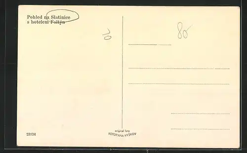 AK Slatinice, Hotelem Foltyn, Hotel Foltyn in der Frühlingssonne