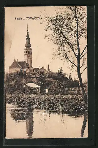 AK Tovacov, Blick vom Fluss zum Schlossturm