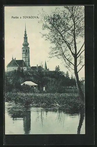 AK Tovacov, Blick vom Fluss zum Schlossturm