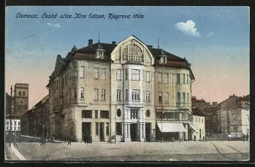 AK Olomouc, Ceska ulice, Kino Edison, Riegrova trida