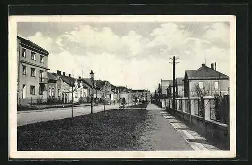 AK Lipnik nad Becvou, Blick in eine Strasse