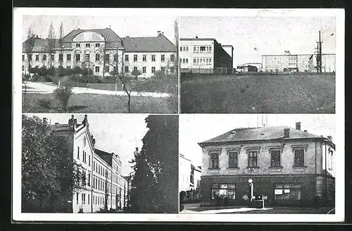 AK Hranice n.B., Strassenpartie, Schloss, Gebäude in der Siedlung