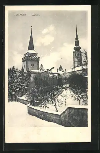 AK Tovacov, Zámek, Schloss im Winter