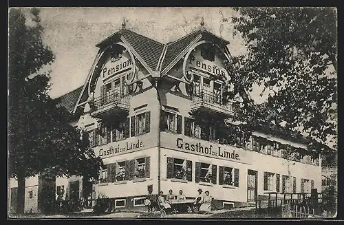 AK Moosbronn / Württembg., Gasthof-Pension Zur Linde, Bes. J. Kubon